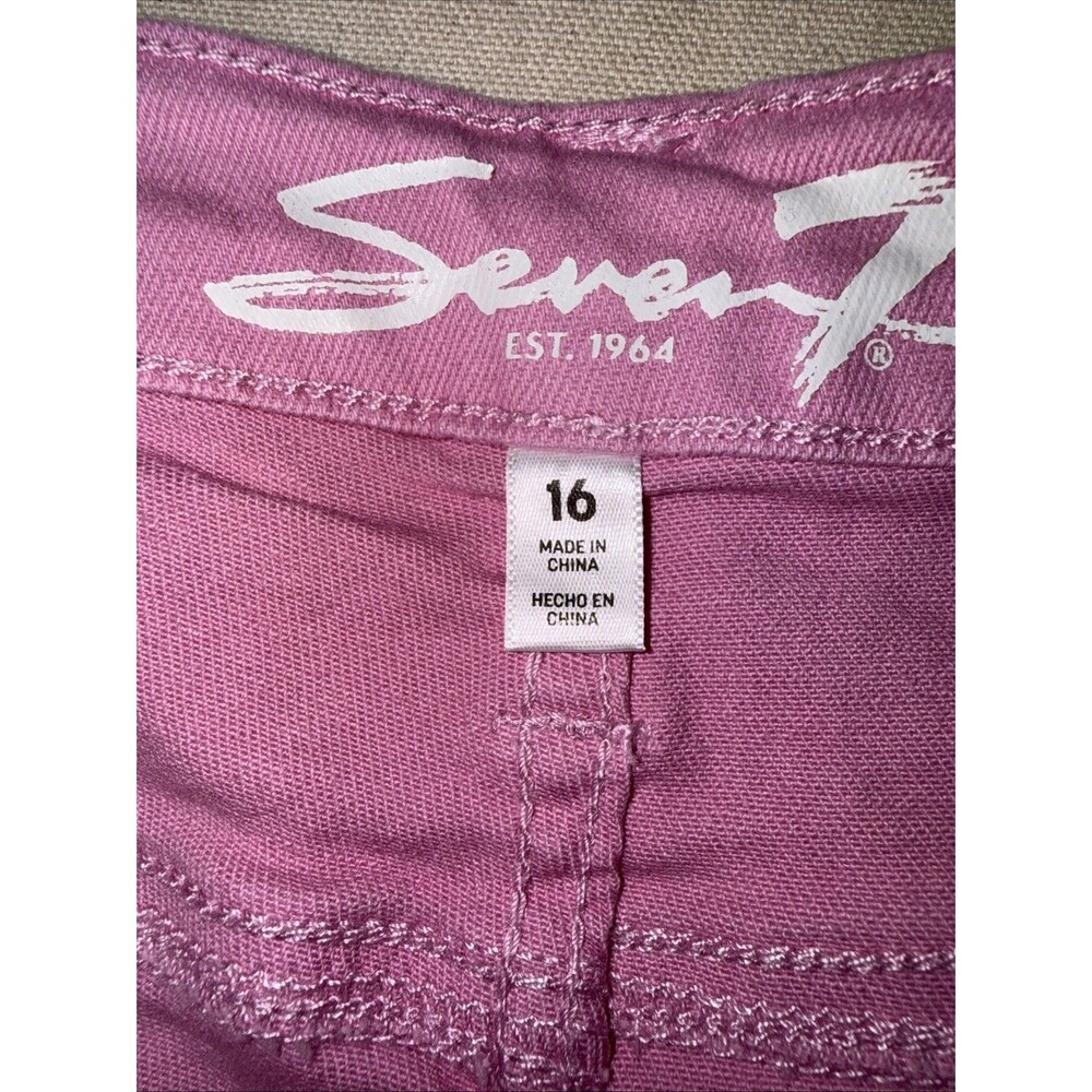 Seven7 Women's 16 Weekend Shorts Denim Stretch Pink NWT Frayed Slit-Side - Picture 5 of 11